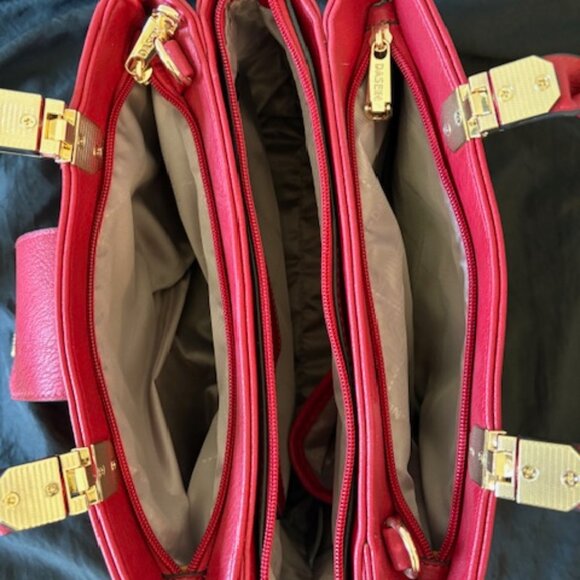 β¨ Dasein Red Vegan Leather Medium Top Handle Tote Bag - Never Used, Luxe & Chic! - Picture 4 of 7